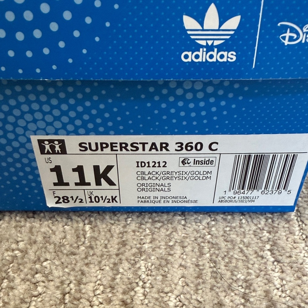 NIB Adidas Kids Disney Jungle Book Superstar 360 Black Sneakers - Picture 3 of 6